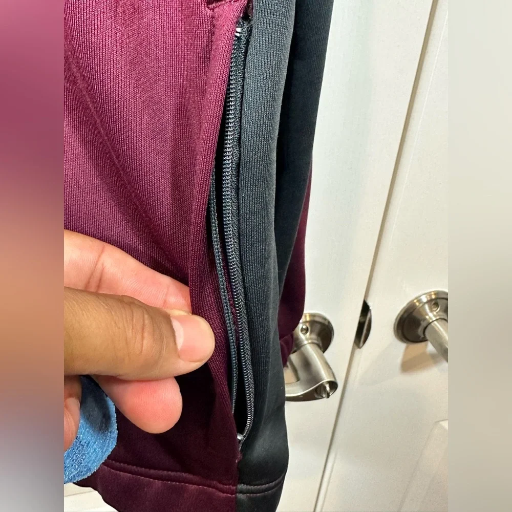 Nike Dri-Fit Men’s Full Zip DRY-FIT Jacket, Maroon & Gray, Size XL